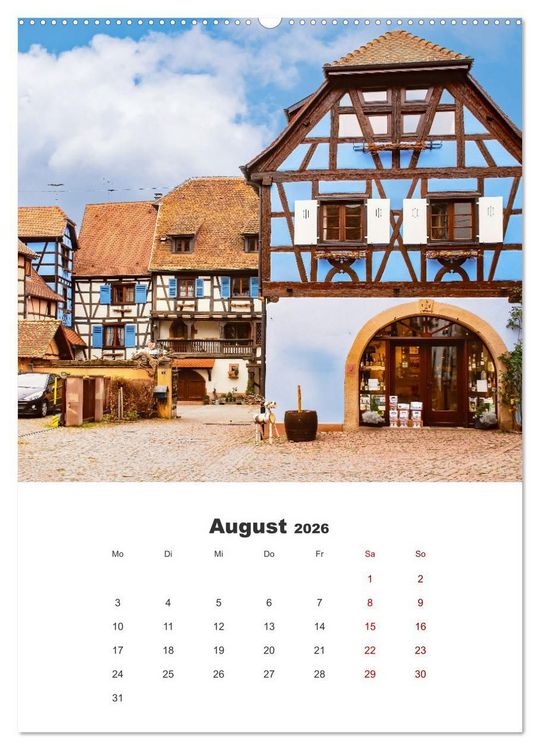 Produktbild: Eguisheim - Postkartenidylle (Wandkalender 2026 DIN A2 hoch), CALVENDO Monatskalender