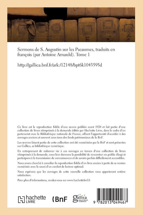 Produktbild: Sermons de S. Augustin sur les Pseaumes traduits en fran&ccedil;ois
