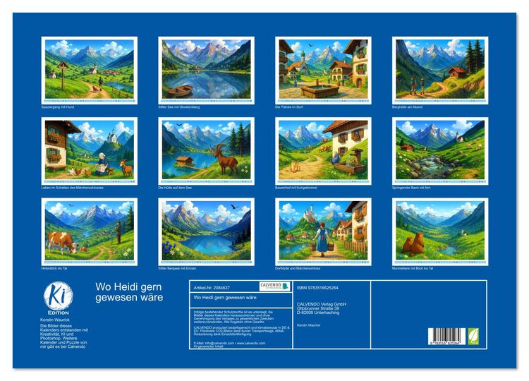 Produktbild: Wo Heidi gern gewesen w&auml;re (Wandkalender 2026 DIN A2 quer), CALVENDO Monatskalender