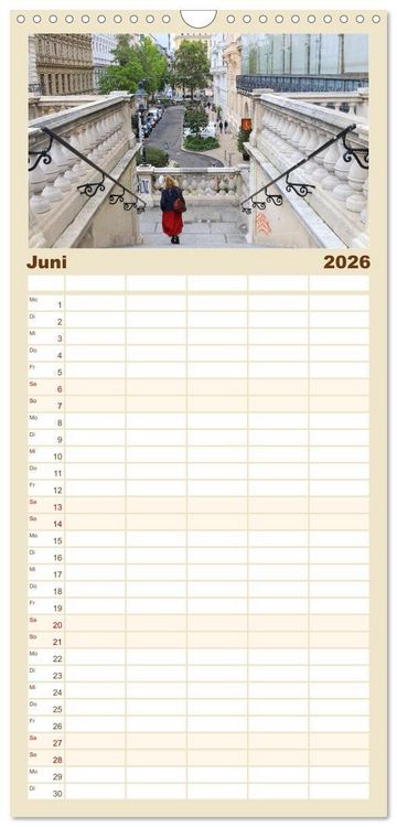 Produktbild: Familienplaner 2026 - Bezauberndes Wien mit 5 Spalten (Wandkalender, 21 x 45 cm) CALVENDO