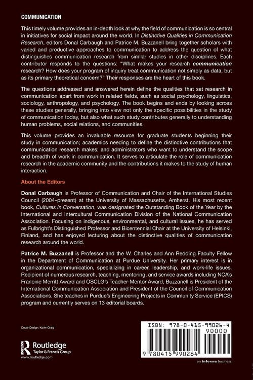 Produktbild: Distinctive Qualities in Communication Research