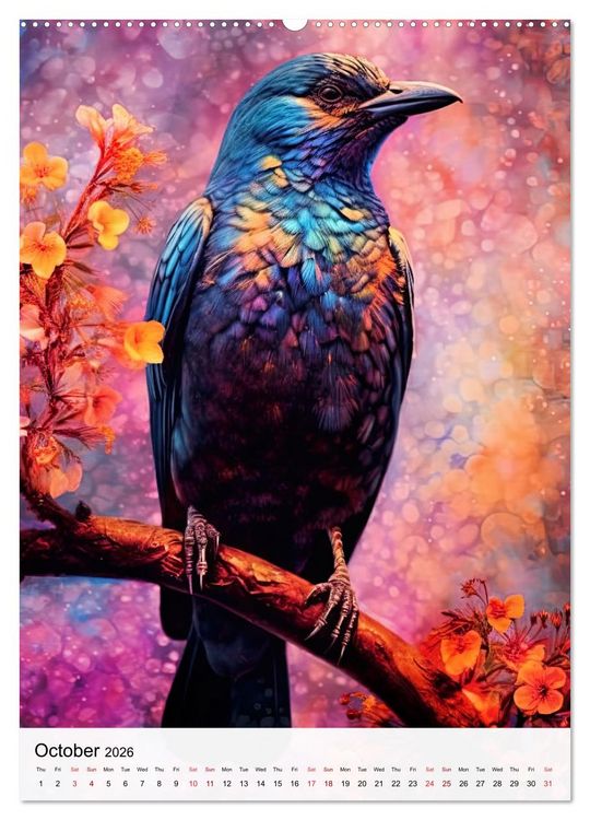 Produktbild: Birds in Living Color (High Quality Premium Wall Calendar 2026 DIN A2 portrait),CALVENDO 12 Month Wall Calendar
