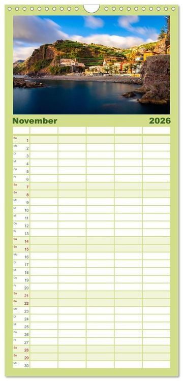 Produktbild: Familienplaner 2026 - Madeira - Eine Perle im Atlantischen Ozean mit 5 Spalten (Wandkalender, 21 x 45 cm) CALVENDO