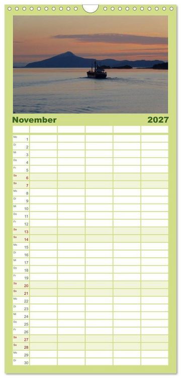 Produktbild: Familienplaner 2027 - Impressionen von Norwegen entlang der Hurtigruten mit 5 Spalten (Wandkalender, 21 x 45 cm) CALVENDO