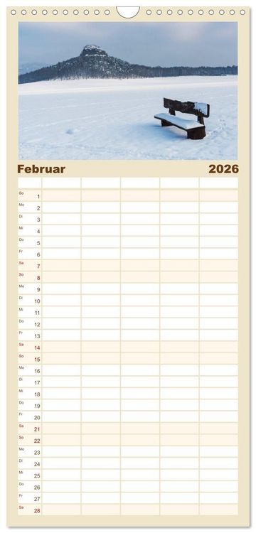 Produktbild: Familienplaner 2026 - S&auml;chsische Schweiz / Geburtstagsplaner mit 5 Spalten (Wandkalender, 21 x 45 cm) CALVENDO