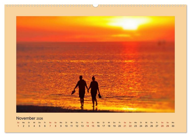 Produktbild: Den Sonnenuntergang gemeinsam genie&szlig;en (hochwertiger Premium Wandkalender 2026 DIN A2 quer), Kunstdruck in Hochglanz