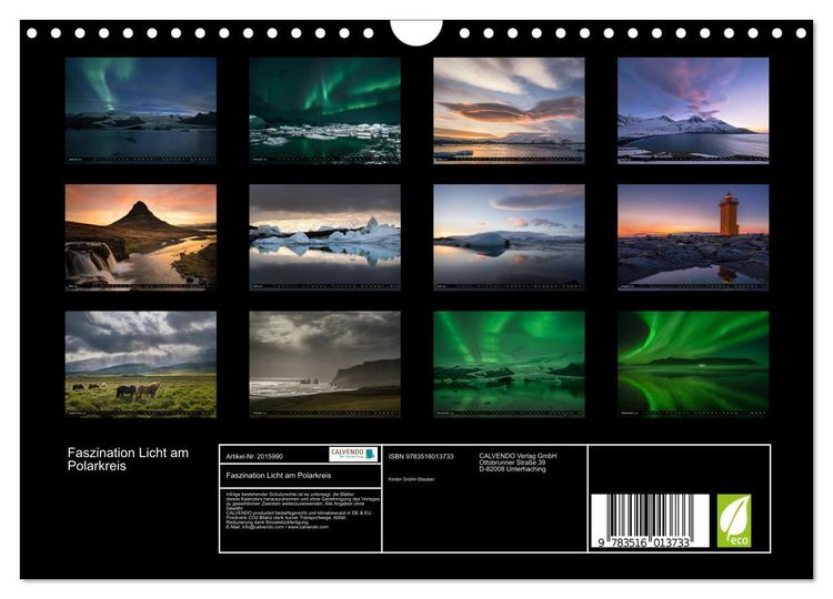 Produktbild: Faszination Licht am Polarkreis (Wandkalender 2026 DIN A4 quer), CALVENDO Monatskalender