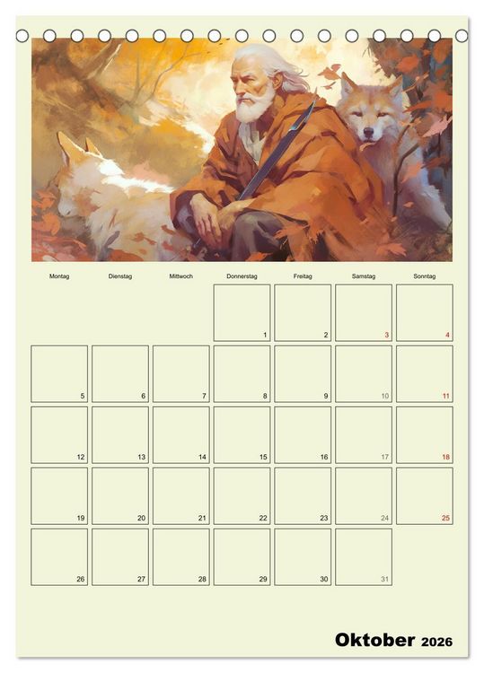 Produktbild: Im Zauberwald. Mystische Fabelwesen (Tischkalender 2026 DIN A5 hoch), CALVENDO Monatskalender