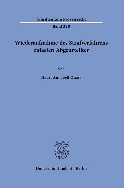 Produktbild: Wiederaufnahme des Strafverfahrens zulasten Abgeurteilter