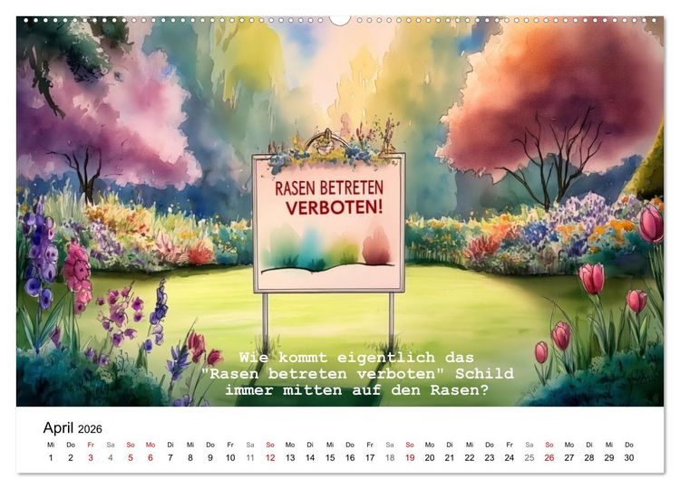 Produktbild: Lustige und paradoxe Fragen (Wandkalender 2026 DIN A2 quer), CALVENDO Monatskalender