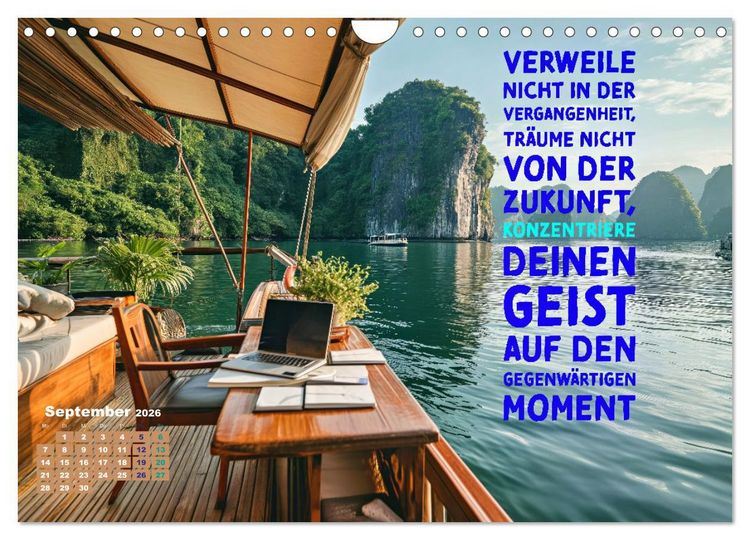 Produktbild: Work - Life - Balance - unterwegs mit coolen Spr&uuml;chen (Wandkalender 2026 DIN A4 quer), CALVENDO Monatskalender