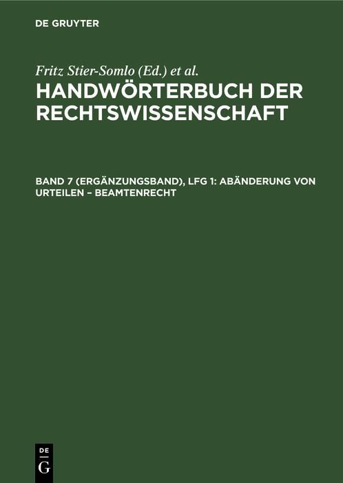 Produktbild: Ab&auml;nderung von Urteilen - Beamtenrecht