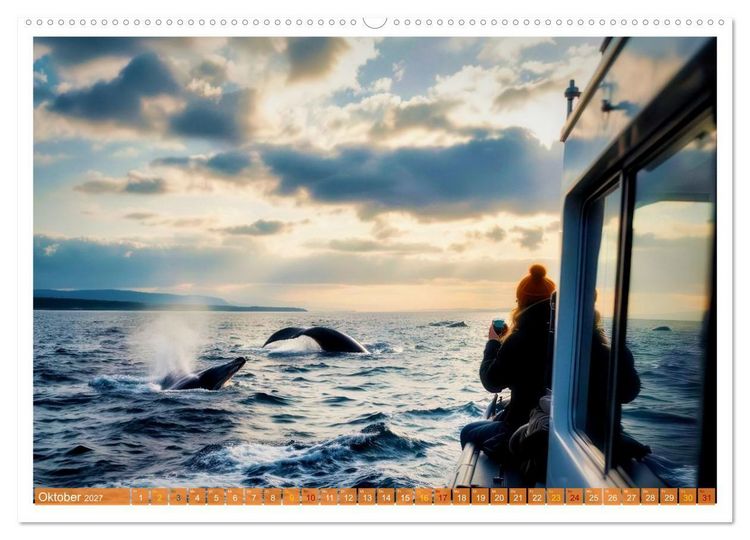 Produktbild: Whale Watching (hochwertiger Premium Wandkalender 2027 DIN A2 quer), Kunstdruck in Hochglanz