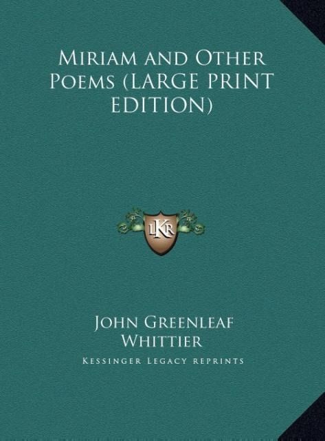 Produktbild: Miriam and Other Poems (LARGE PRINT EDITION)