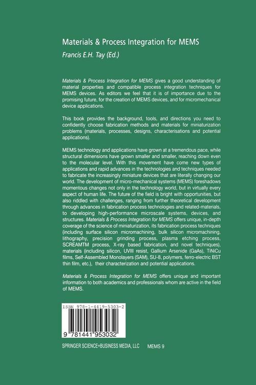 Produktbild: Materials & Process Integration for MEMS