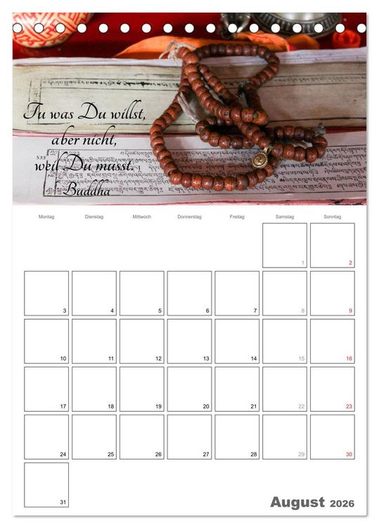 Produktbild: Harmonie und Freude Buddhistische Weisheiten 2026 (Tischkalender 2026 DIN A5 hoch), CALVENDO Monatskalender