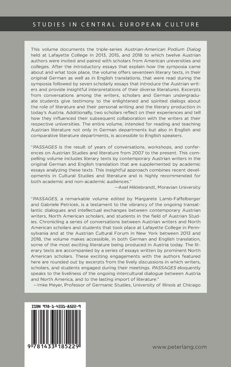 Produktbild: PASSAGES: Crossings &bull; Borders &bull; Openings