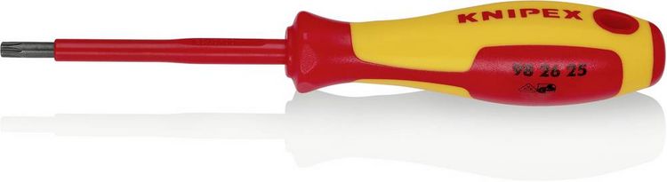Produktbild: Knipex VDE Sechsrund-Schraubendreher Gr&ouml;&szlig;e (Schraubendreher) T 25 Klingenl&auml;nge: 80 mm DIN EN 60900 1 St.