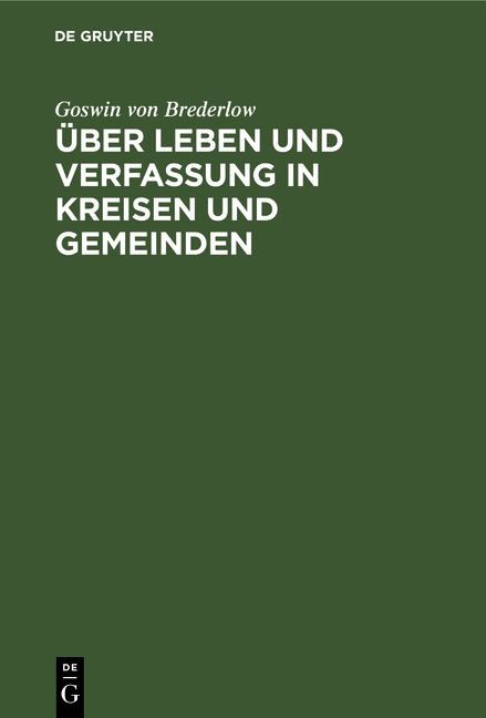 Produktbild: &Uuml;ber Leben und Verfassung in Kreisen und Gemeinden