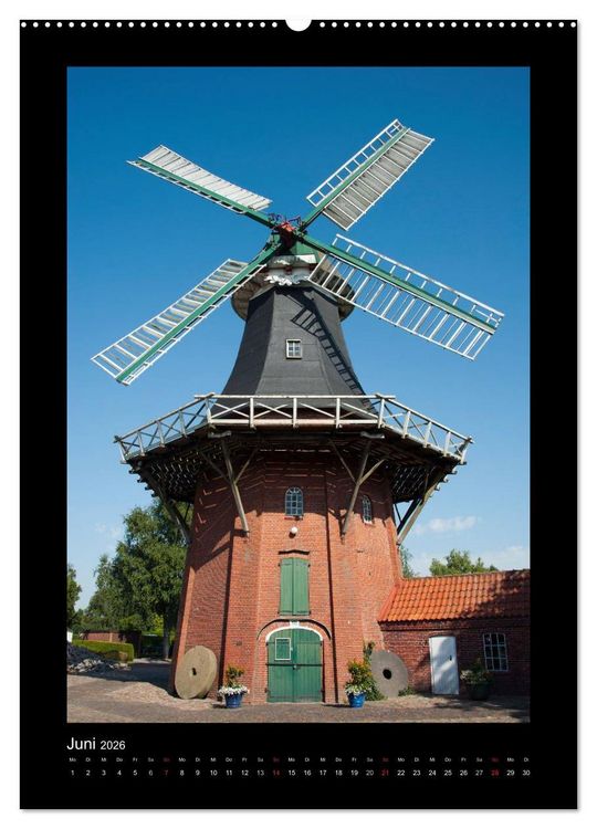 Produktbild: Windm&uuml;hlen in Deutschland (hochwertiger Premium Wandkalender 2026 DIN A2 hoch), Kunstdruck in Hochglanz