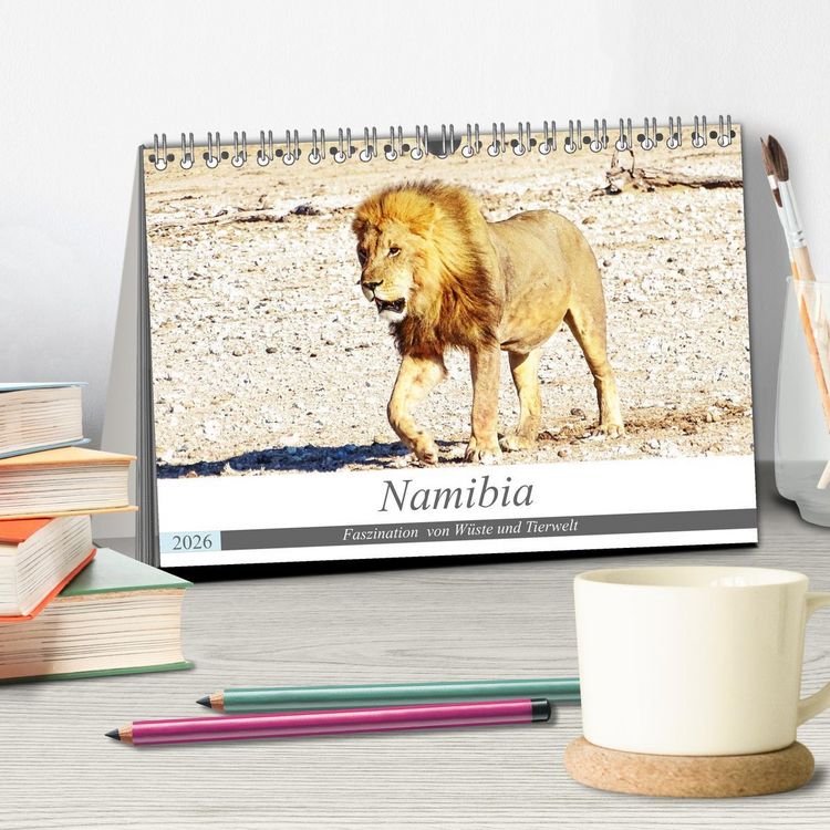 Produktbild: Namibia, Faszination W&uuml;ste und Tierwelt (Tischkalender 2026 DIN A5 quer), CALVENDO Monatskalender