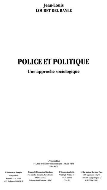 Produktbild: Police et politique une approche sociolo
