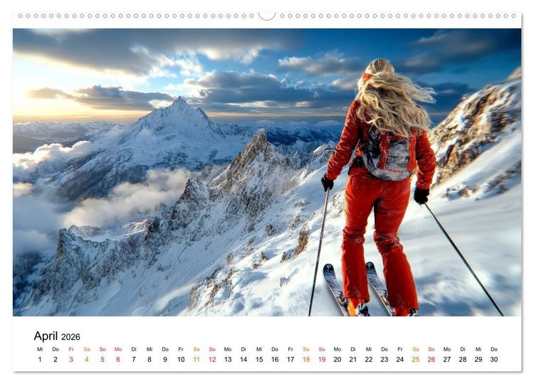 Produktbild: Skifahren - Frauen Power auf der Piste (hochwertiger Premium Wandkalender 2026 DIN A2 quer), Kunstdruck in Hochglanz