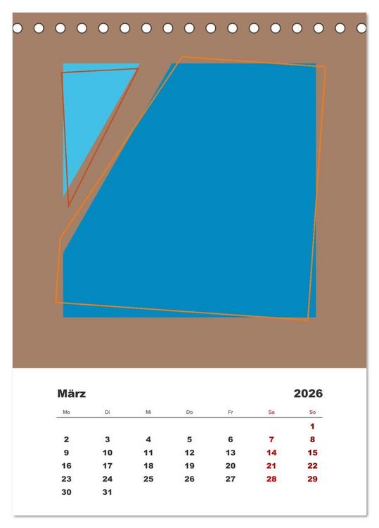 Produktbild: GeoArt - geometrische Formen (Tischkalender 2026 DIN A5 hoch), CALVENDO Monatskalender