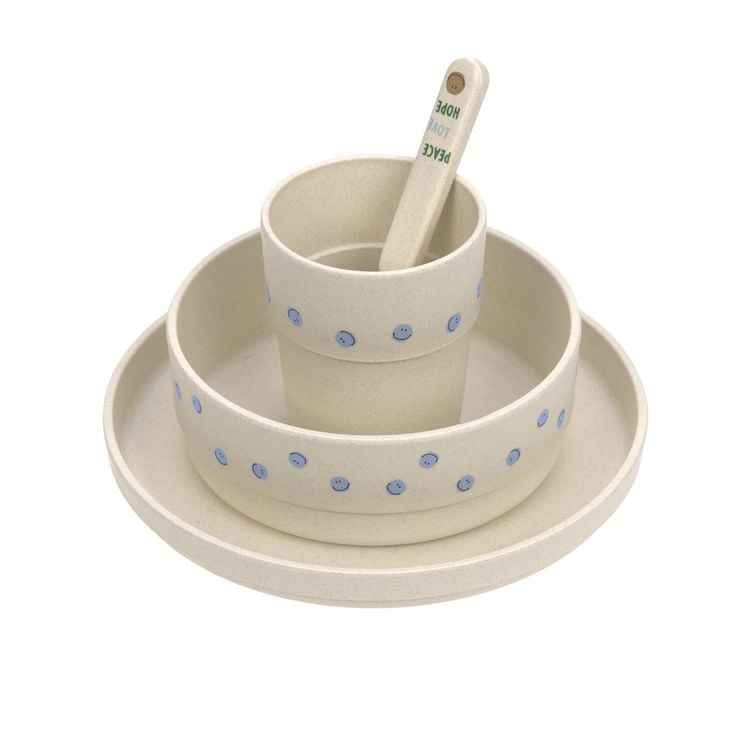 Produktbild: Dish Set PP/Cellulose Happy Rascals Smile sky blue