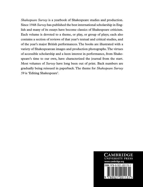 Produktbild: Shakespeare Survey
