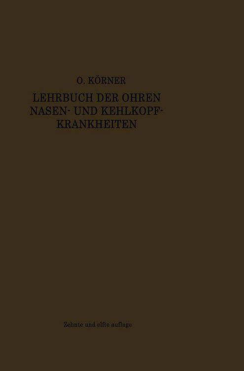 Produktbild: Lehrbuch der Ohren-, Nasen- und Kehlkopf-Krankheiten
