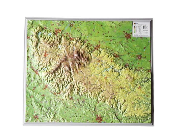 Produktbild: Reliefkarte Harz 1 : 200.000