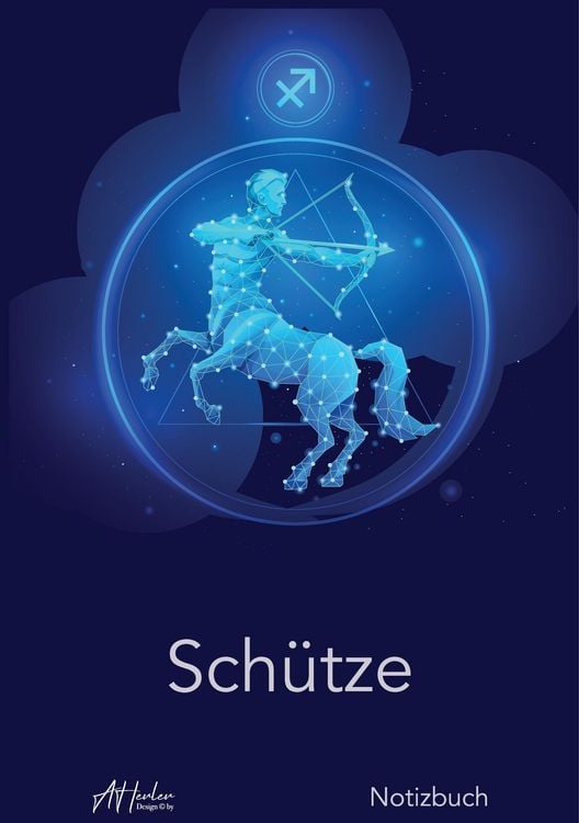 Produktbild: Sternzeichen Sch&uuml;tze Notizbuch | Designed by Alfred Herler