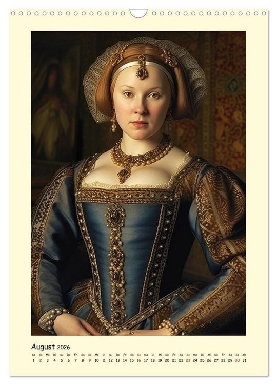 Produktbild: Mittelalter Portraits. Inspiriert vom K&ouml;nigshaus der Tudors (Wandkalender 2026 DIN A3 hoch), CALVENDO Monatskalender