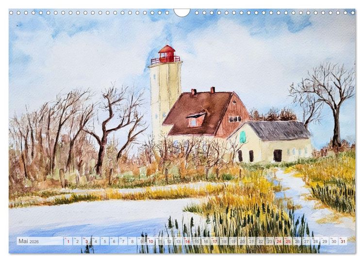 Produktbild: Winterzauberwelt - Gemalte Winterlandschaften (Wandkalender 2026 DIN A3 quer), CALVENDO Monatskalender