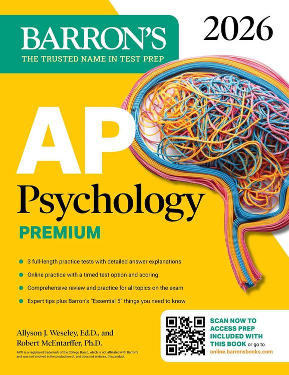 Produktbild: AP Psychology Premium, 2026: Prep Book with 3 Practice Tests + Comprehensive Review + Online Practice