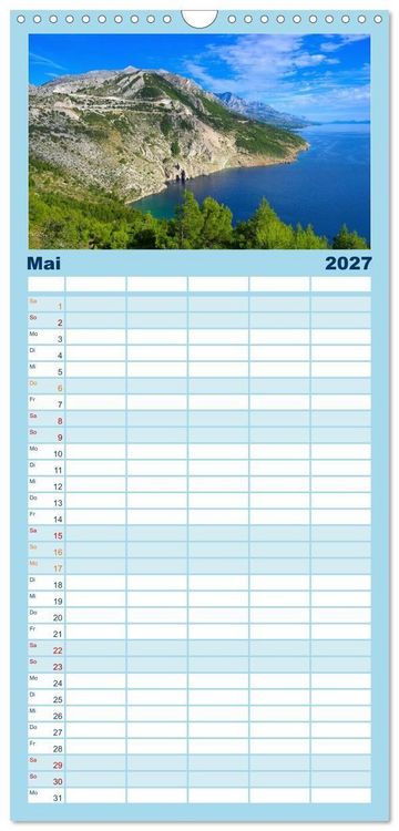Produktbild: Familienplaner 2027 - Makarska Riviera - Malerische Urlaubsorte in Dalmatien mit 5 Spalten (Wandkalender, 21 x 45 cm) CALVENDO