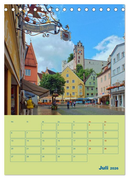 Produktbild: F&uuml;ssen - Ein Allg&auml;uer Terminplaner (Tischkalender 2026 DIN A5 hoch), CALVENDO Monatskalender