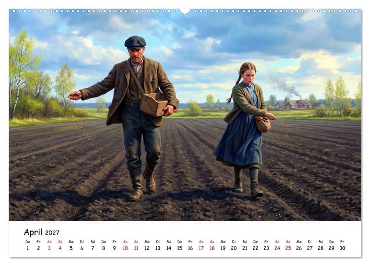 Produktbild: Zwischen Feld und Hof - Landleben vor &uuml;ber hundert Jahren (hochwertiger Premium Wandkalender 2027 DIN A2 quer), Kunstdruck in Hochglanz
