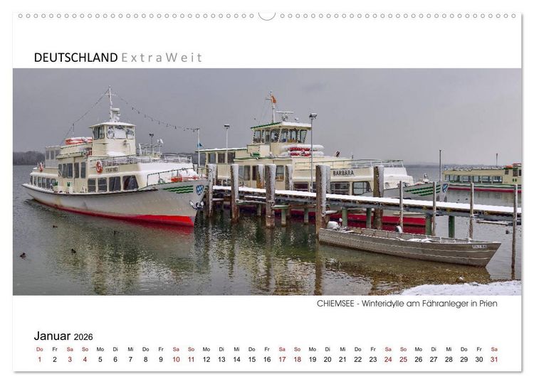 Produktbild: Wei&szlig;blaue Impressionen vom Chiemsee (Wandkalender 2026 DIN A2 quer), CALVENDO Monatskalender