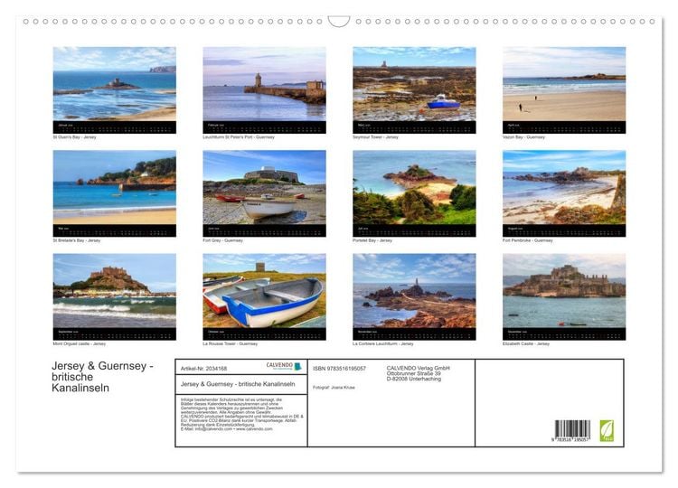 Produktbild: Jersey & Guernsey - britische Kanalinseln (Wandkalender 2026 DIN A2 quer), CALVENDO Monatskalender