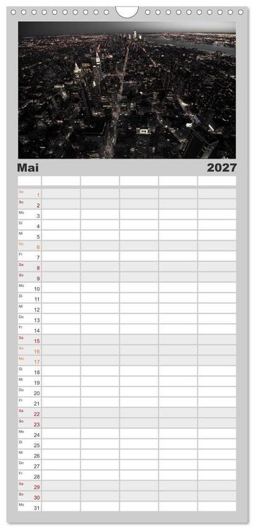 Produktbild: Familienplaner 2027 - New York &ndash; The Big Apple mit 5 Spalten (Wandkalender, 21 x 45 cm) CALVENDO