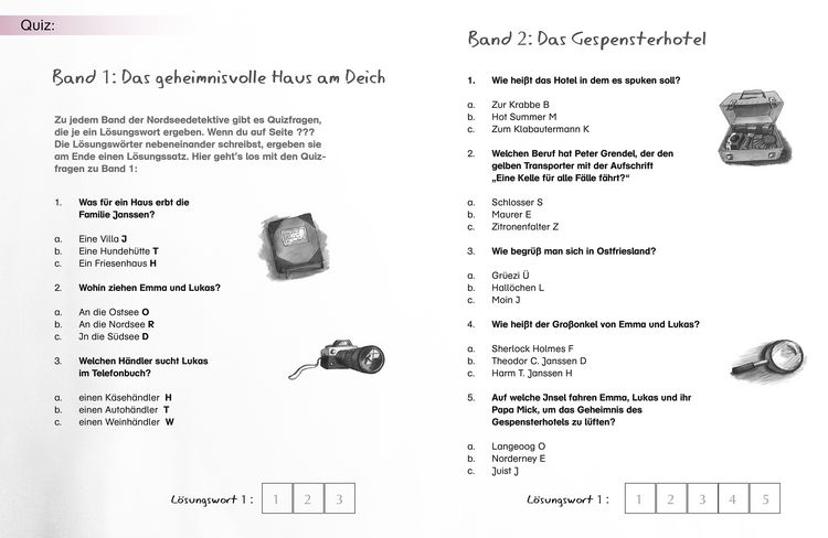 Produktbild: Die Nordseedetektive. Das Spiel-, Spaß- und Rätselbuch