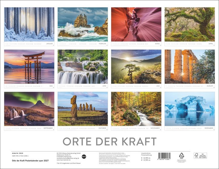 Produktbild: Orte der Kraft Posterkalender 2027