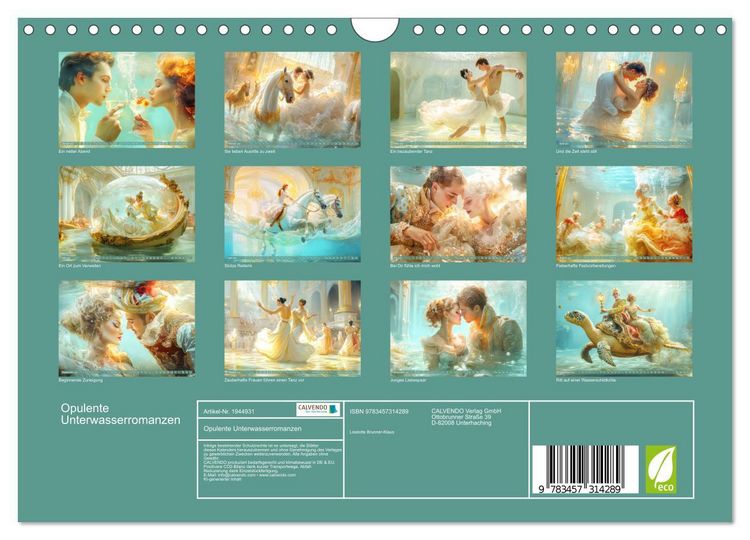 Produktbild: Opulente Unterwasserromanzen (Wandkalender 2026 DIN A4 quer), CALVENDO Monatskalender