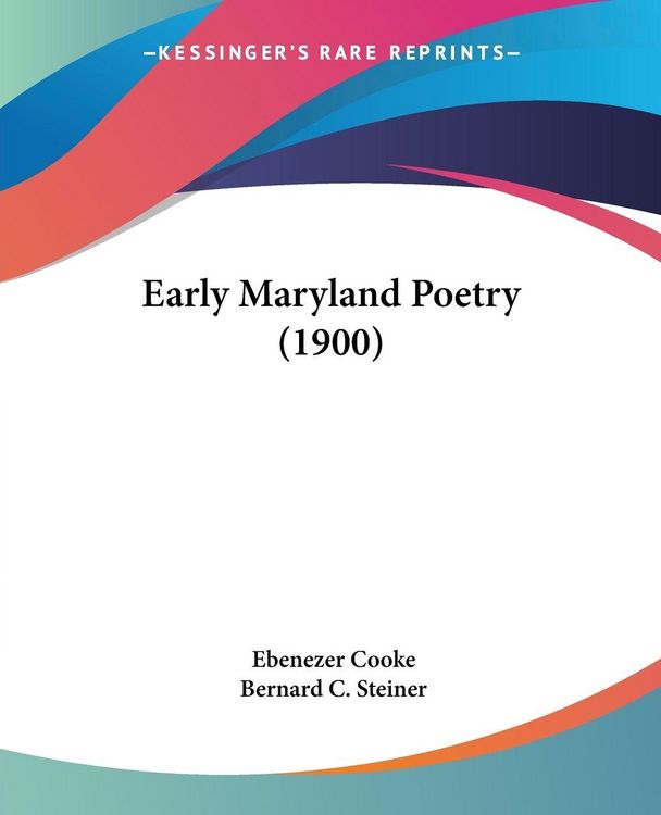 Produktbild: Early Maryland Poetry (1900)