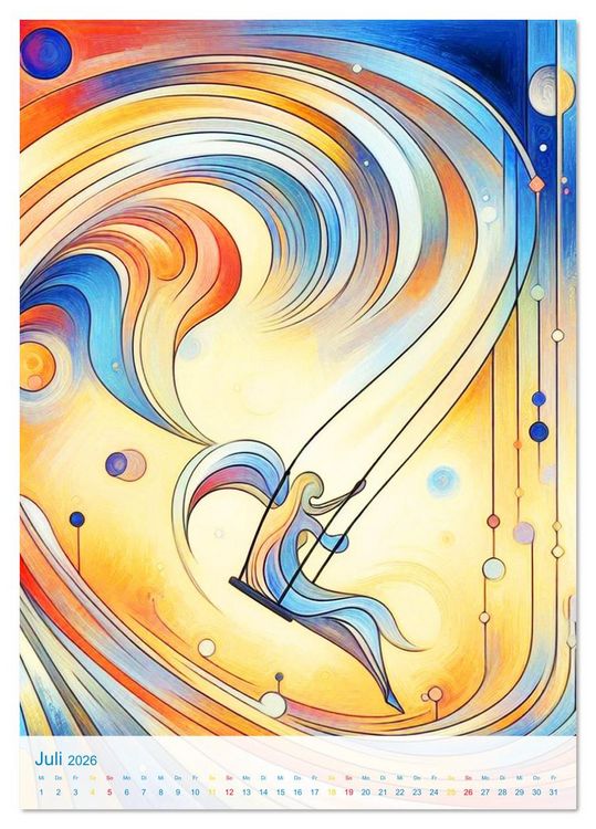 Produktbild: Syn&auml;sthetische Kunst - Musik in Farben und Formen (Tischkalender 2026 DIN A5 hoch), CALVENDO Monatskalender