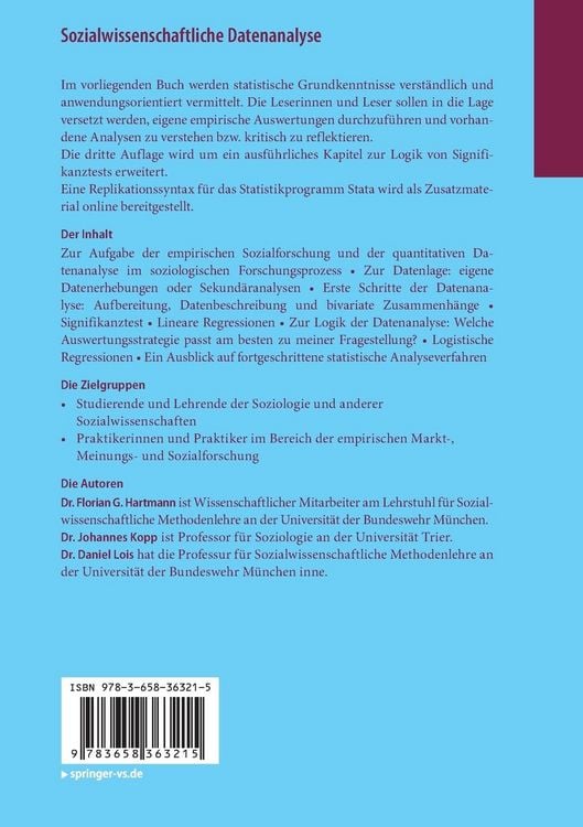 Produktbild: Sozialwissenschaftliche Datenanalyse