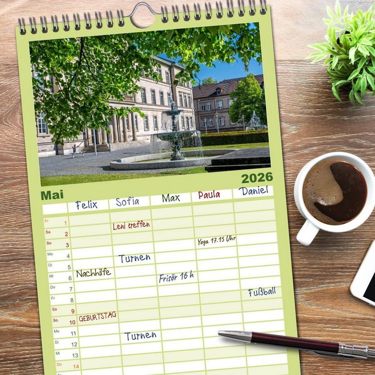 Produktbild: Familienplaner 2026 - T&uuml;bingen - Schw&auml;bische Perle am Neckar mit 5 Spalten (Wandkalender, 21 x 45 cm) CALVENDO