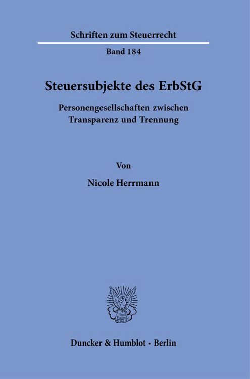 Produktbild: Steuersubjekte des ErbStG.